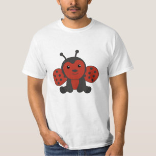 Camiseta Damybug Red Cute Animais Para Crianças