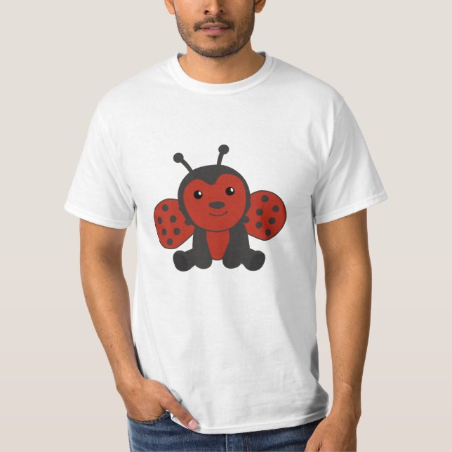 Camiseta Damybug Red Cute Animais Para Crianças (Frente)