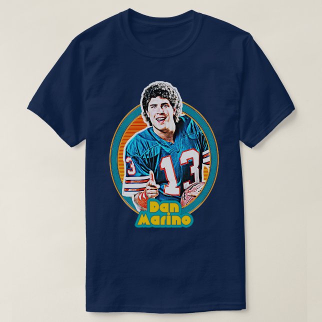 Camiseta Dan Marino Retro 80s Design do ventilador (Frente do Design)