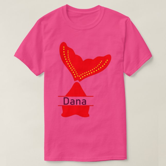 Camiseta Dana Crimson Red Upper Smermaid Tail Vetor (Frente do Design)