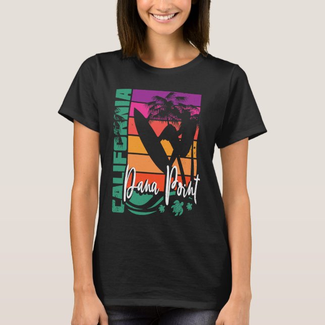 Camiseta Dana Point California Retro Sunset Beach Surfer So (Frente)