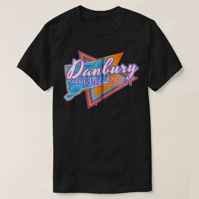 Camiseta Danbury Connecticut Vintage Retro Throwback Zip (Frente do Design)