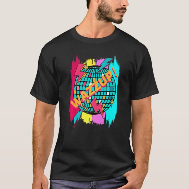 Camiseta Dança 90s Wazzup Colorida (Frente)
