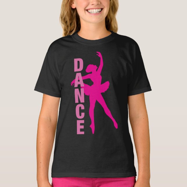 Camiseta Dança Ballerina Rosa Quente (Frente)