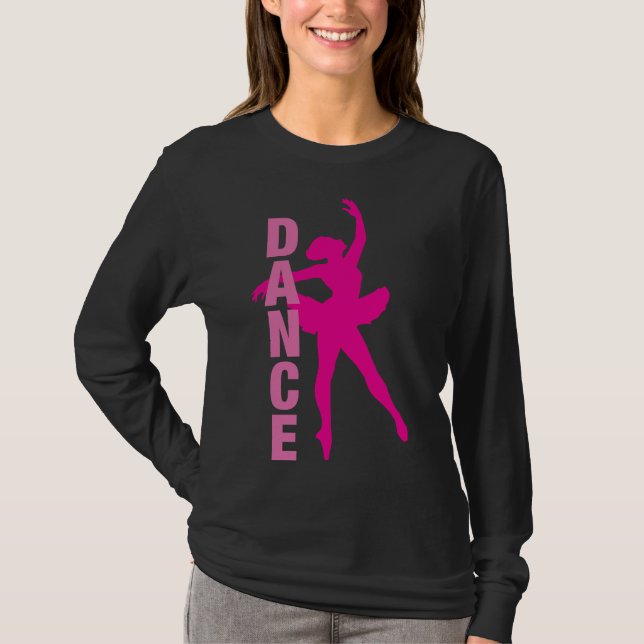 Camiseta Dança Ballerina Rosa Quente (Frente)