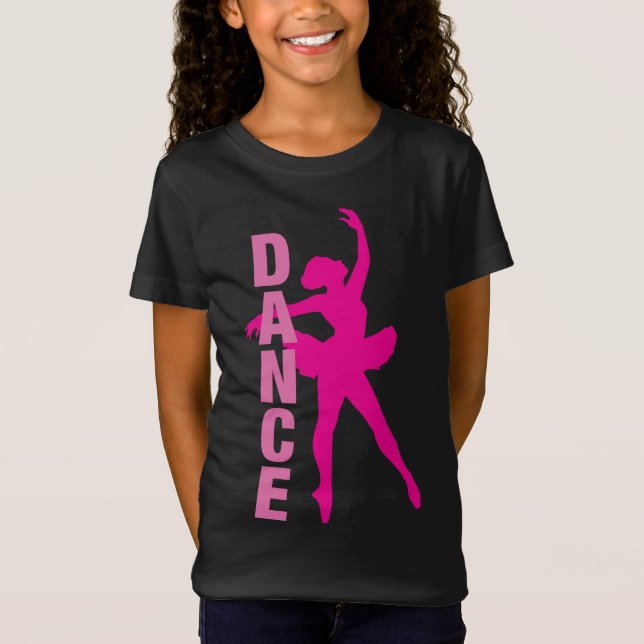 Camiseta Dança Ballerina Rosa Quente (Frente)