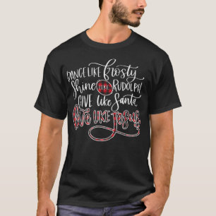 Camiseta Dança Como O Frosty Shine Rudolph Dá Aos Papais no