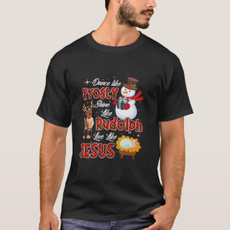 Camiseta Dança Como Um Brilho Sorridente Como Rudolph Amor