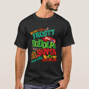 Camiseta Dança Como Um Rudolph Brilhante Engelado Dá Aos Pa