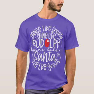 Camiseta Dança Como Um Rudolph Brilhante Engelado Dá Aos Pa