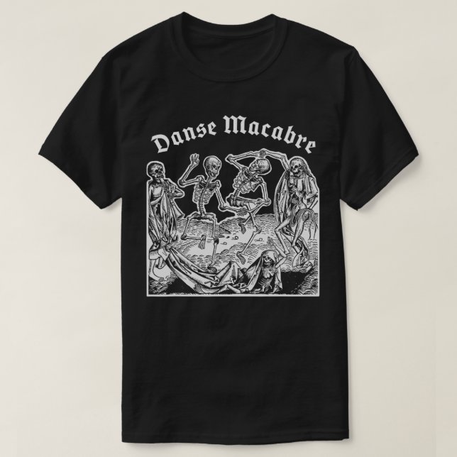 Camiseta Dança da morte, Danse Macabre Cérebro medieval (Frente do Design)