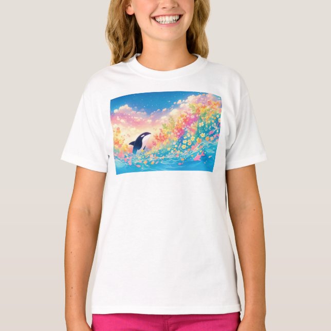 Camiseta Dança da Orca em Águas Luminosas (Frente)