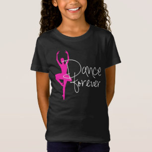 Camiseta Dança da silhueta do dançarino do rosa quente pa