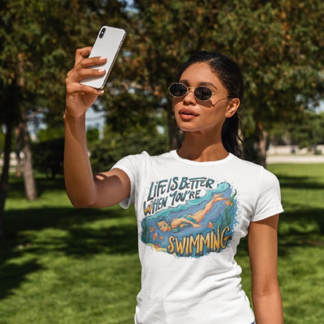 Camiseta Dança de Água Graciosa melhor quando você está nad (Criador carregado)