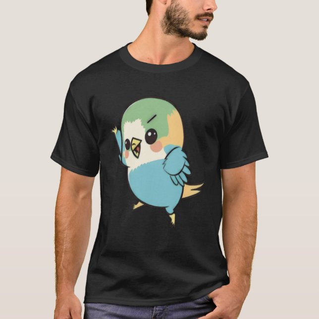 Camiseta Dança de Bird Dab de Pássaro de Parakeet do Bugeri (Frente)