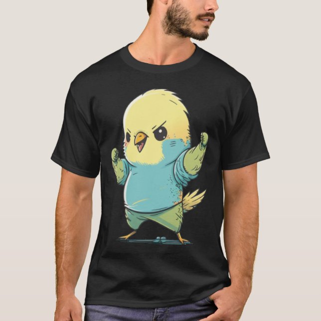 Camiseta Dança de Bird Dab de Pássaro de Parakeet do Bugeri (Frente)