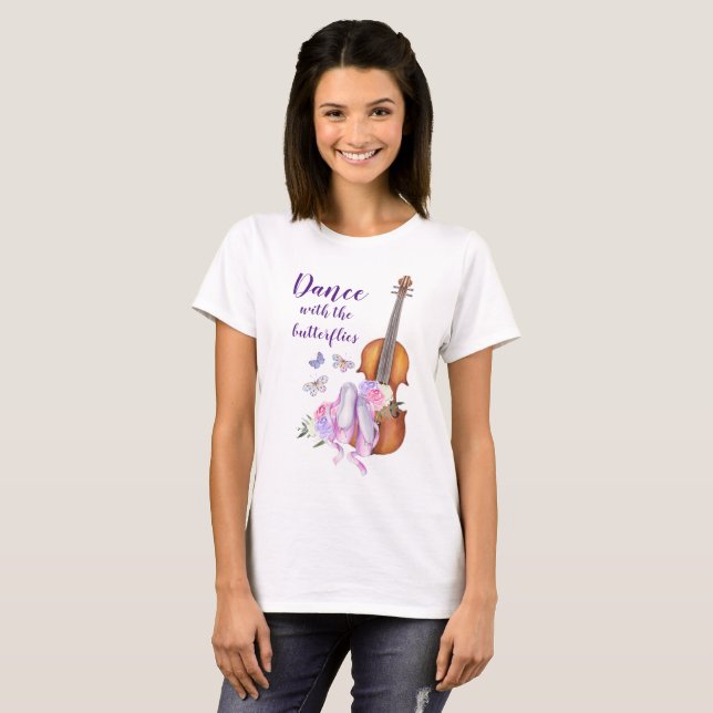 Camiseta Dança de borboletas inspiradoras (Frente Completa)