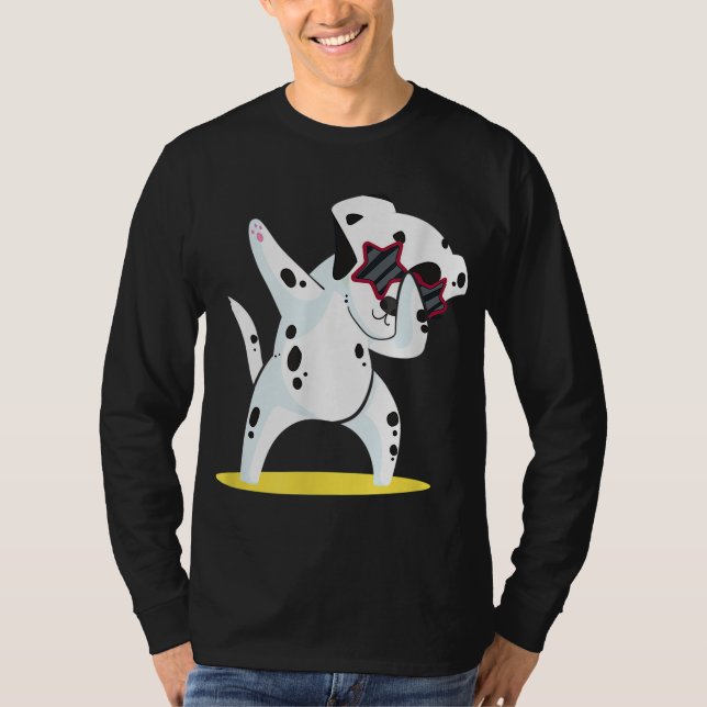 Camiseta Dança De Cachorro De Dávido Dalmaciano I Dalmatite (Frente)