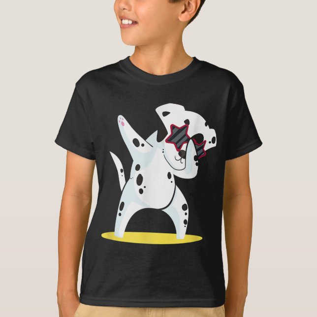 Camiseta Dança De Cachorro De Dávido Dalmaciano I Dalmatite (Frente)