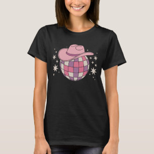 Camiseta Dança de dança ocidental de dança de chapéu rosa-r