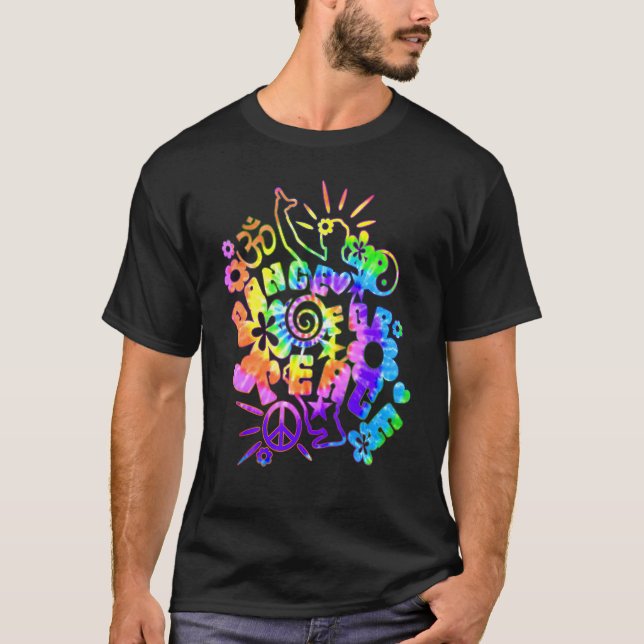 Camiseta Dança De Energia Flor Para Estilo De Batik De Paz  (Frente)