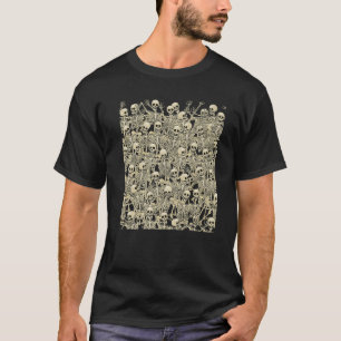 Camiseta Dança De Esqueleto Da Morte Macabre Dia de as Brux