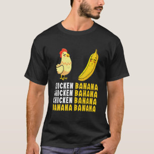 Camiseta Dança de Frango e Banana Meme Engraçado para Mulhe