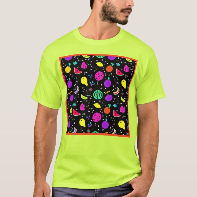 Camiseta Dança de Fruta Neon Energetizada (Frente)