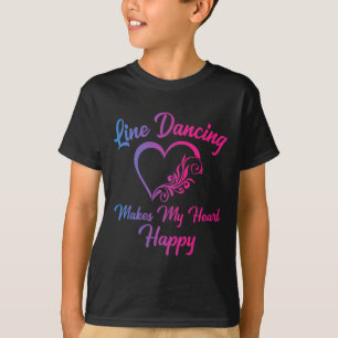 Camiseta Dança De Linha Faz Meu Coração Feliz Dançarino D