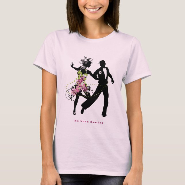 Camiseta Dança de salão de baile do casal da silhueta (Frente)
