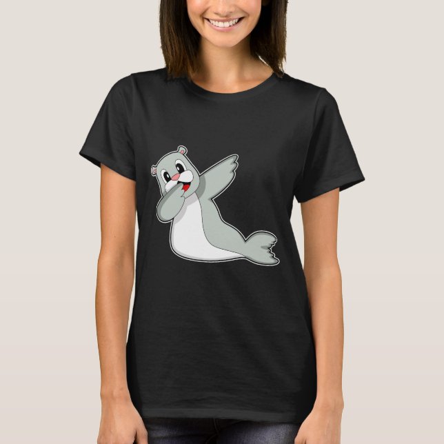 Camiseta Dança de salto da anca do selo (Frente)