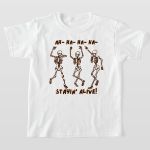 Camiseta Dança Divertida de Esqueleto – Ficando Vivo no Hal