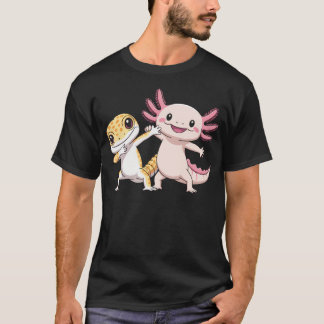 Camiseta Dança do Axolote Fofo e do Lagarto Leopardo