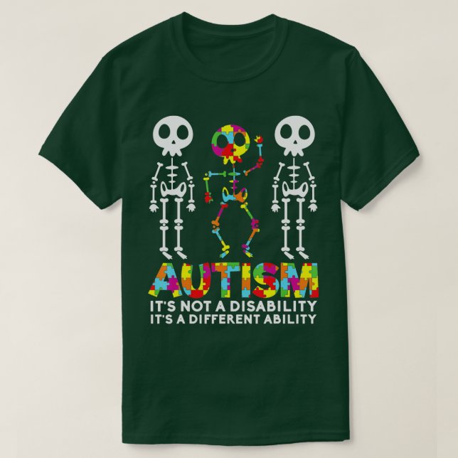 Camiseta Dança do crânio Autismo Sensibilização Mãe Criança (Frente do Design)