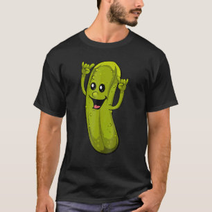 Camiseta Dança do Picles Pepino Verde Vegan Cute Menina