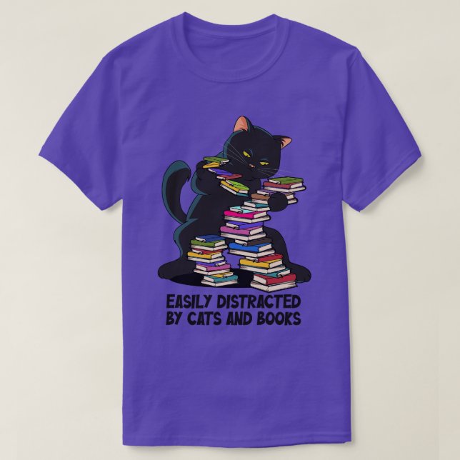 Camiseta Dança E Livros Gatos Gatos Tomcat Reader Livros (Frente do Design)