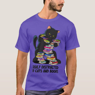 Camiseta Dança E Livros Gatos Gatos Tomcat Reader Livros