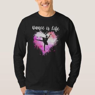 Camiseta Dança É Vida Amor Balé Dançando Mãe Mulheres Adole