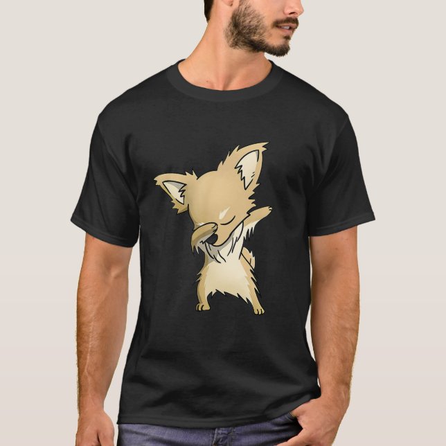 Camiseta Dança Engraçado De Cachorro De Chhuahua Longa (Frente)