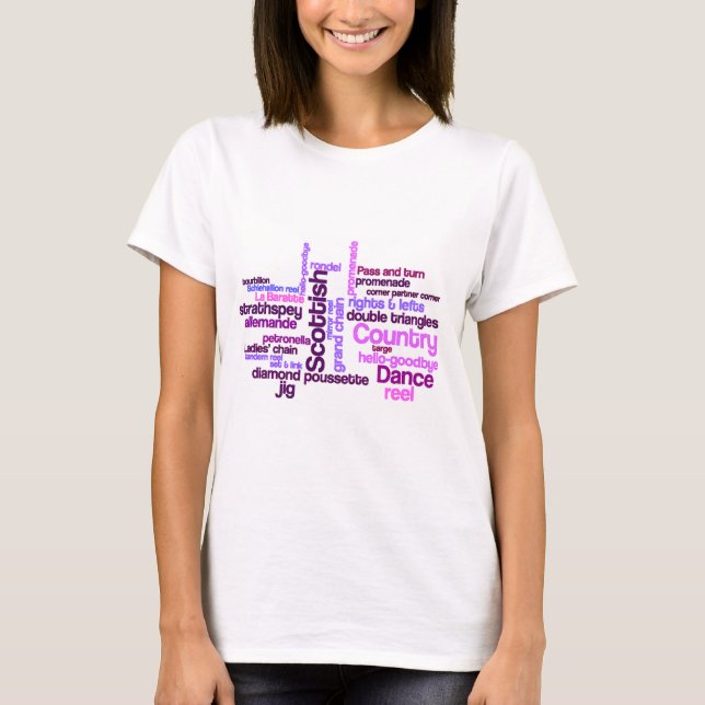 Camiseta Dança escocesa em rosa e roxo (Frente)