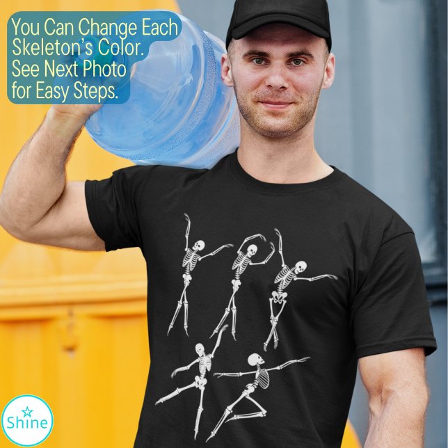 Camiseta Dança Esqueleto assustador bailarinas engraçadas H (Criador carregado)