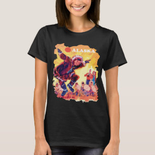 Camiseta Dança Esquimó do Alasca Viagem Vermelho Retro