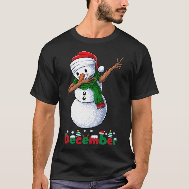 Camiseta dança estranha do boneco de neve (Frente)