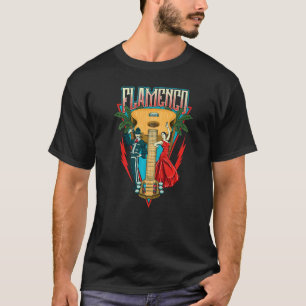 Camiseta Dança Flamenca Estilo de Dança Espanhol Música Div