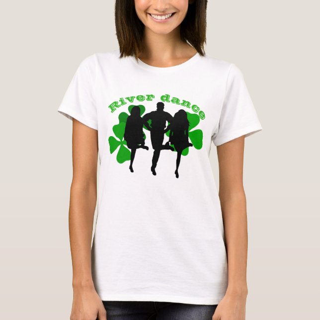 Camiseta Dança fluvial, dançarinos irlandeses Trevo verde/s (Frente)