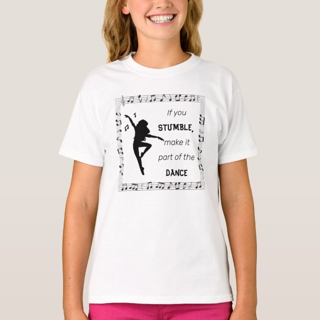 Camiseta Dança inspiradora notas musicais em preto (Frente)