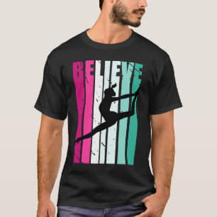 Camiseta Dança Motivacional de Meninas Rosa e Verde Acredit