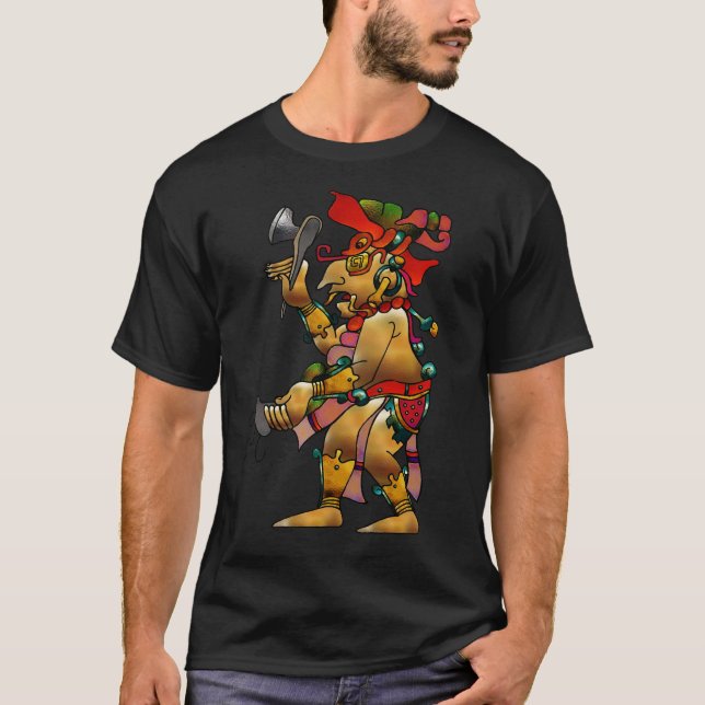 Camiseta Dança Nativa Dupla Gráfico da Guerra Tribal (Frente)