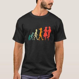 Camiseta Dança Quadrada de Evolução Divertida Retro