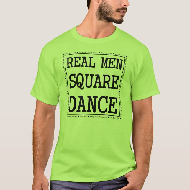 Camiseta Dança quadrada dos homens reais (Frente)